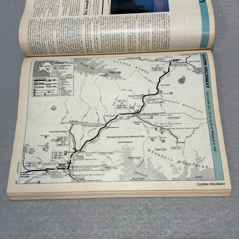 Vintage 1990 The Milepost 42nd Ed Alaska Highway RV Travel Guide Fold-Out Map